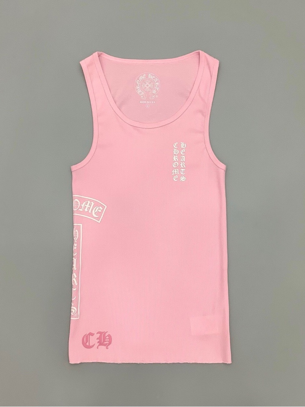 Chrome Hearts Pink Logo Tank Top